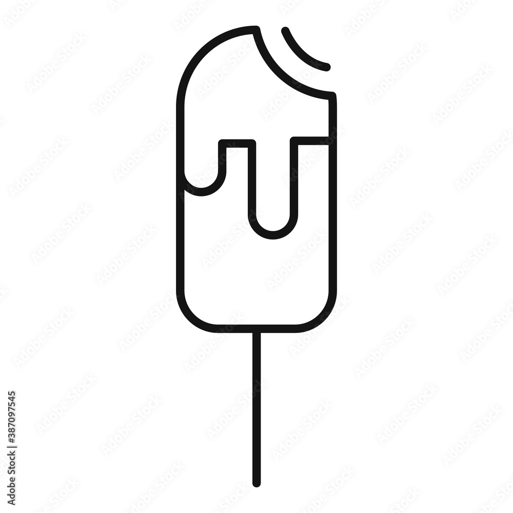 Beach popsicle icon, outline style Beach popsicle icon, outline style