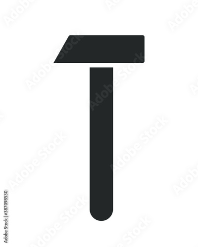 Hammer vector icon. Sledge symbol. Blacksmith sledgehammer tool sing. Industry and construction logo. Silhouette isolated on white background.