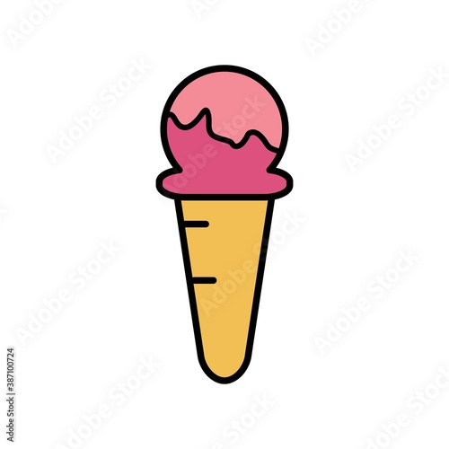Ice Cream Flat Icon Color Design Vector Template Illustration