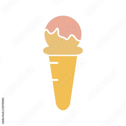 Ice Cream Flat Icon Color Design Vector Template Illustration