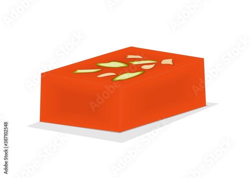 Halwa Indian Sweets or Mithai Food Vector photo