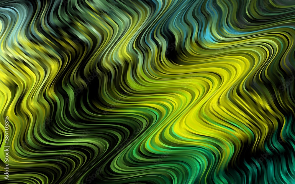 Light Green, Yellow vector background with lava shapes.