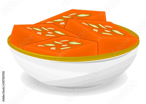 Halwa Indian Sweets or Mithai Food Vector