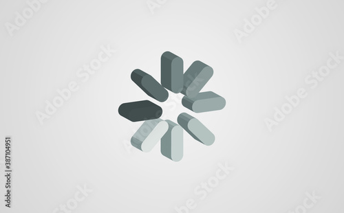 loading icon isometric left top view 3D icon
