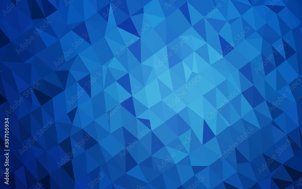 Fototapeta premium Light BLUE vector blurry triangle texture.