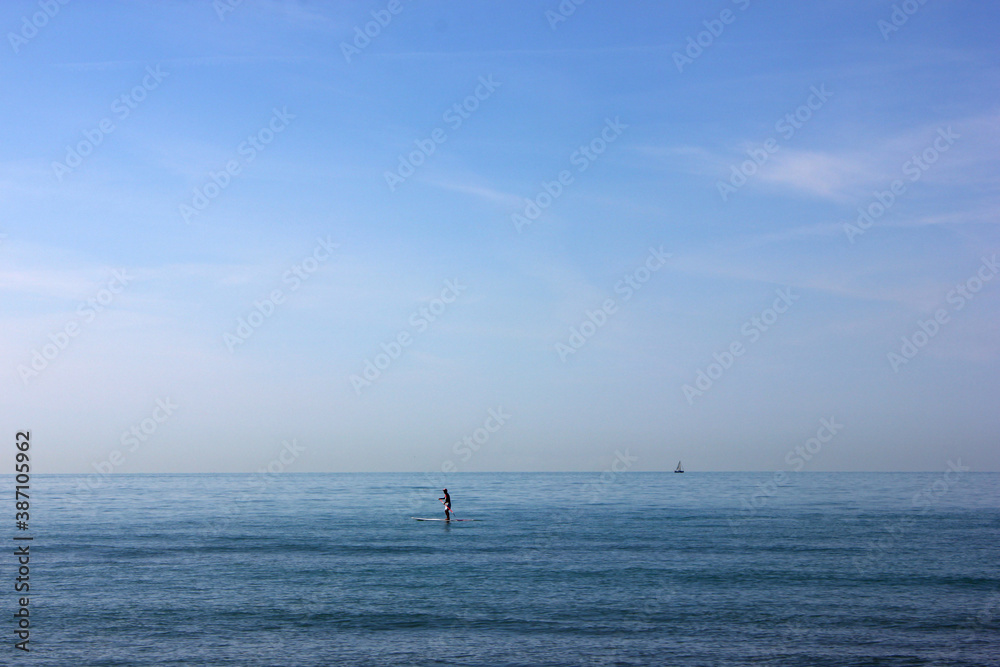 Stand up Paddler at Forte dei Marmi, Italy, Tuscany Stand up Paddler at Forte dei Marmi, Italy, Tuscany