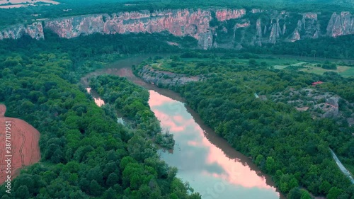 Wallpaper Mural Aerial view of Panega river with beautiful reflection of clouds in the water Torontodigital.ca