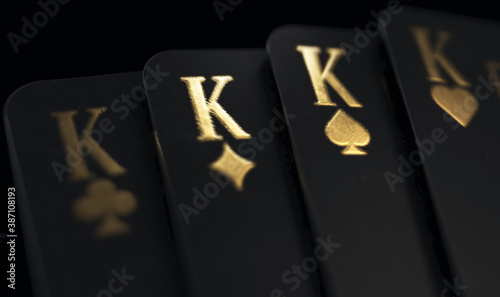 Fotografie, Obraz Black Casino Cards Kings