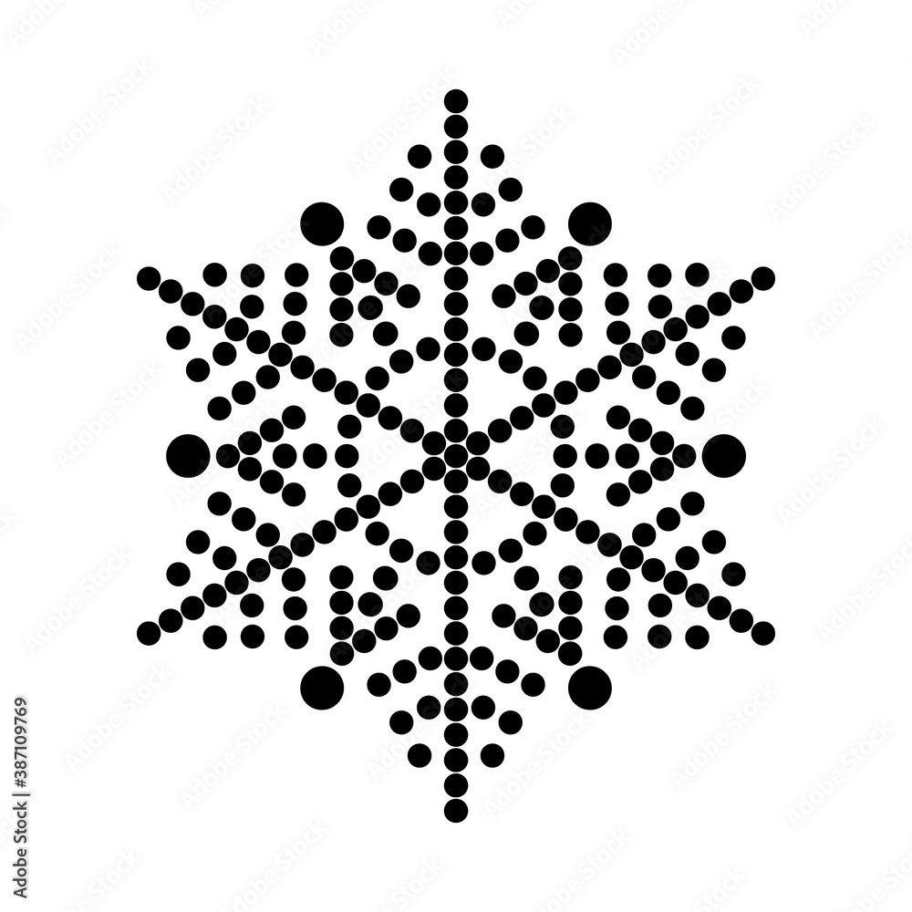 winter holidays snowflake in form of pine tree and people illustration