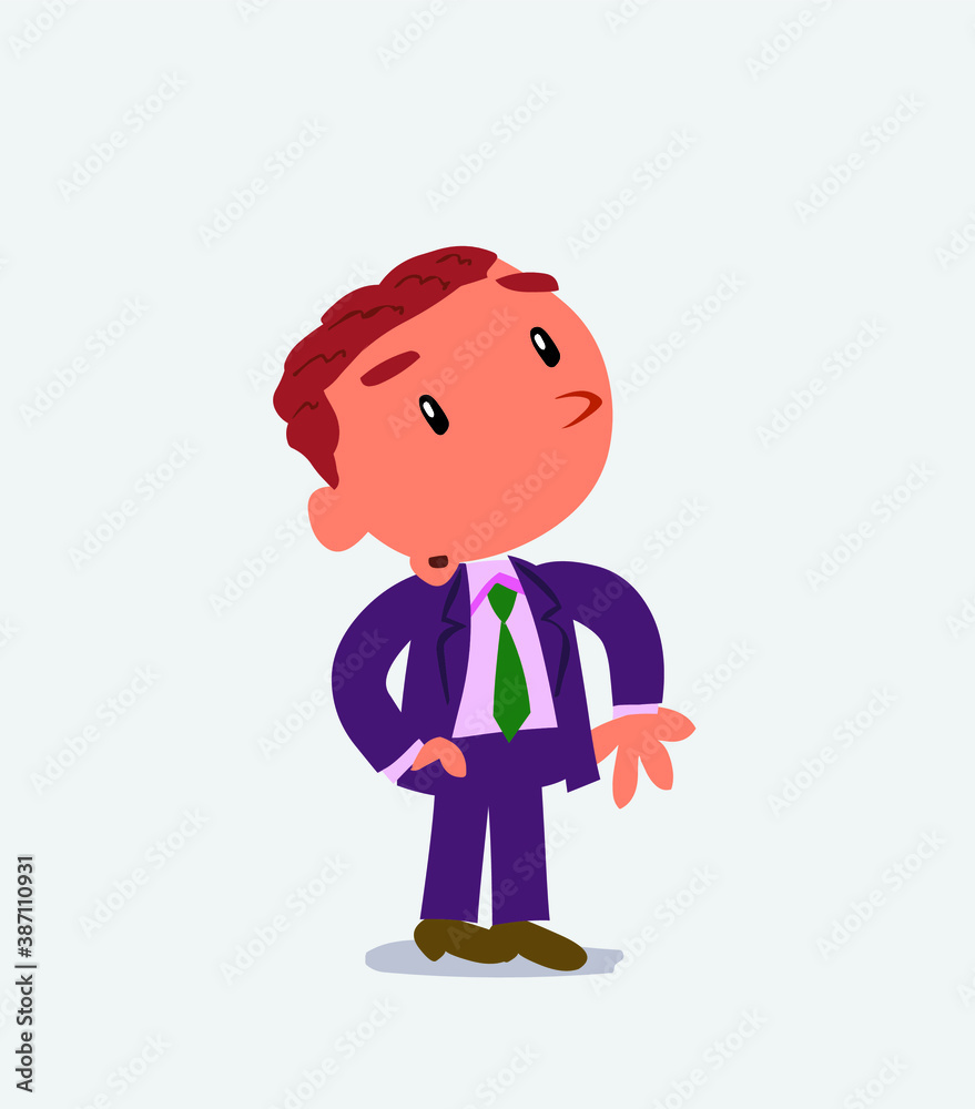 cartoon character of businessman looks with doubt and somewhat surprised. cartoon character of businessman looks with doubt and somewhat surprised.