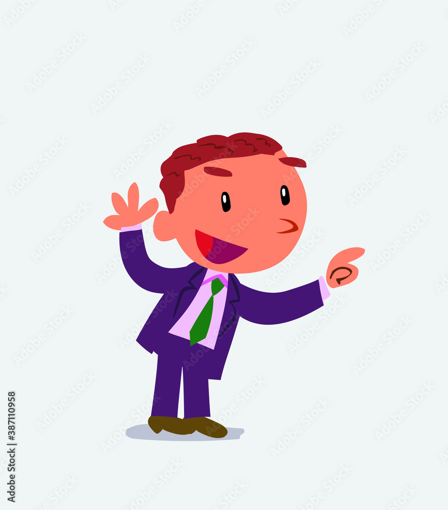 cartoon character of businessman pointing while arguing. cartoon character of businessman pointing while arguing.