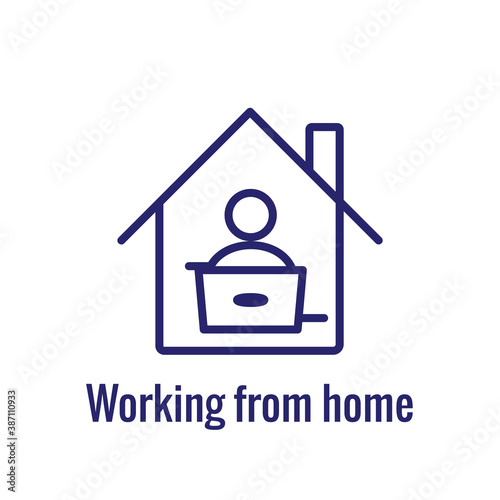 Remote work icon showing work from home concept