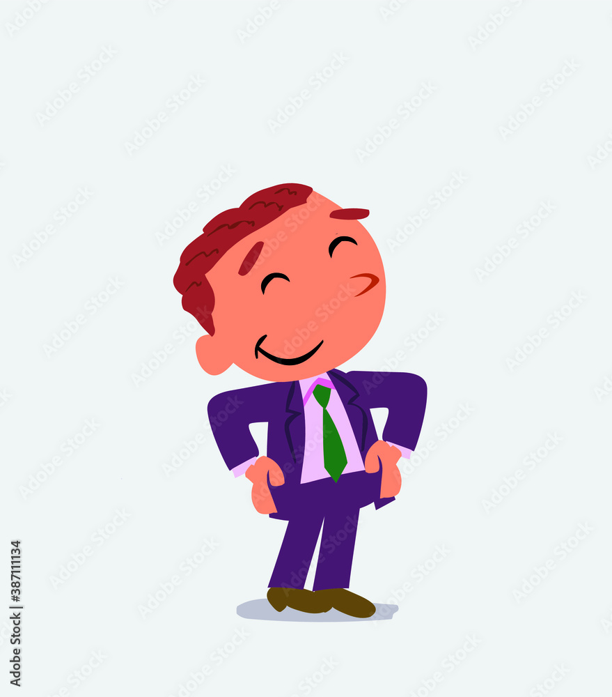 Satisfied cartoon character of businessman. Satisfied cartoon character of businessman.