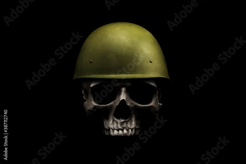 Fotografi Military soldier skull head helmet fighter warrior, war, trooper