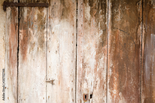 Vintage brown wooden door texture.