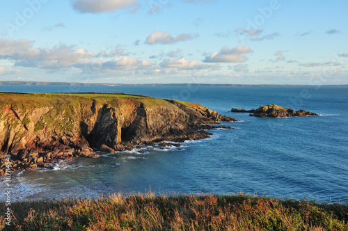 Evening light at Caerfai Bay, Pembrokeshire photo