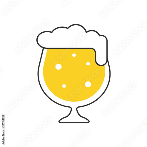 Beer mug with foam icon isolated illustration in flat style