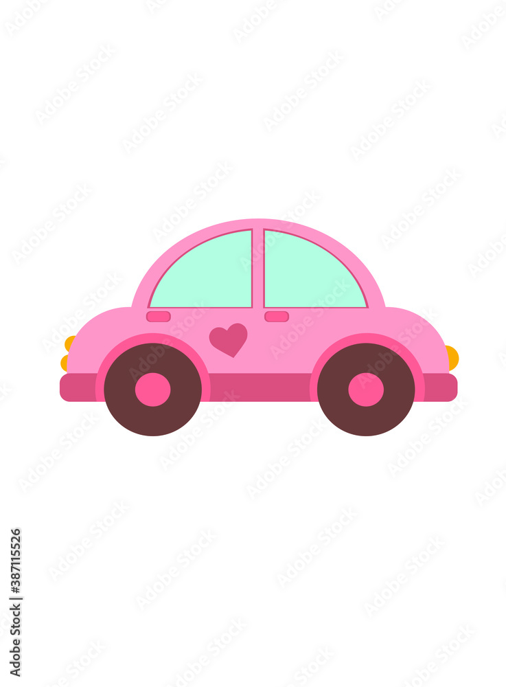 pink car, vector illustration on a white background pink car, vector illustration on a white background