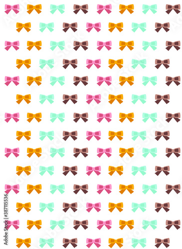 colored bows, vector illustration on a white background