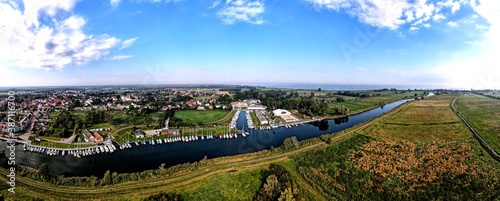 Seebad Ueckermünde, 180° Panorama des Stadthafens 2020 photo