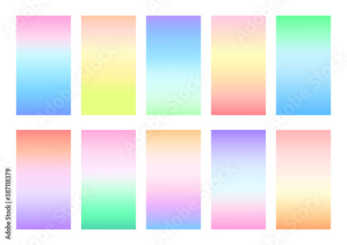Set of soft color gradient background