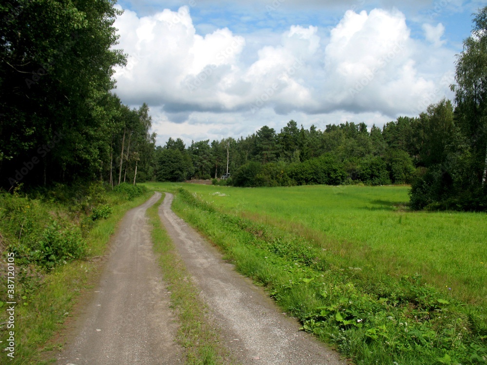 Finland, the Turku archipelago, the island of Nauvo, road