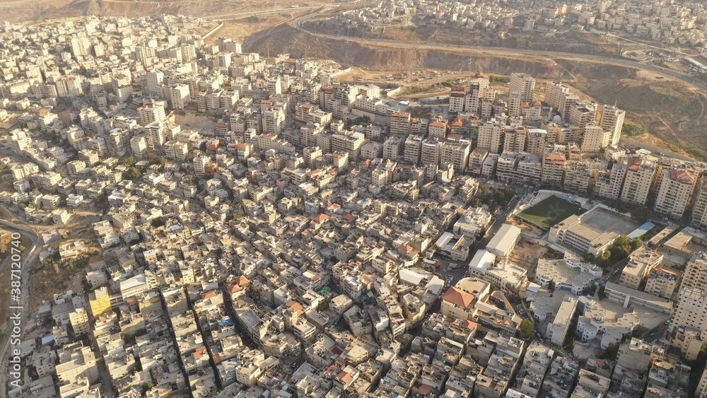Fototapeta premium Anata refugees Camp aerial view, Jerusalem, israel,palestine