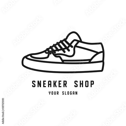 Shop icon or logo for sneakers.Isolated on white background
