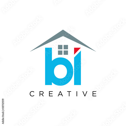 bi luxury logo design vector icon symbol circle