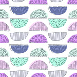 Hand-drawn doodle seamless pattern with half-circle shapes for textile, wrapping and design