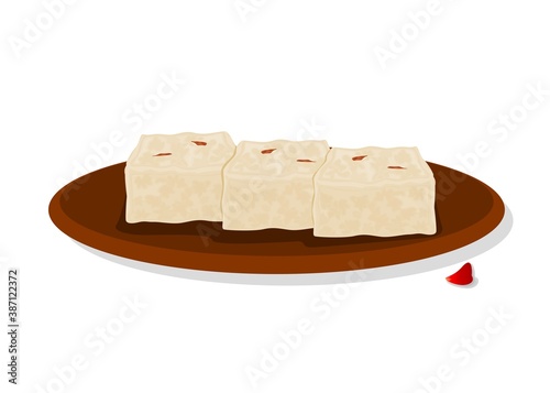 Kalakand Indian Sweets or Mithai Food Vector