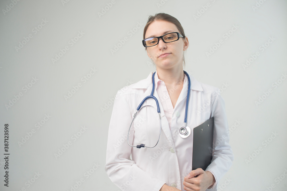 female doctor in uniform - Isolated female doctor in uniform - Isolated