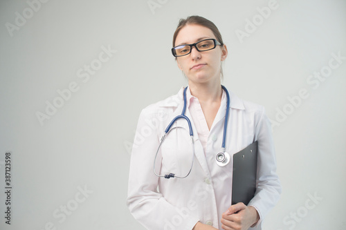 female doctor in uniform - Isolated