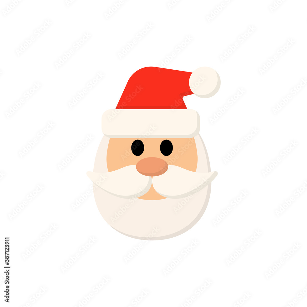 Santa icon flat style simple design Santa icon flat style simple design