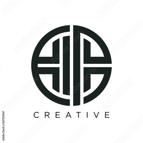 hh luxury logo design vector icon symbol circle