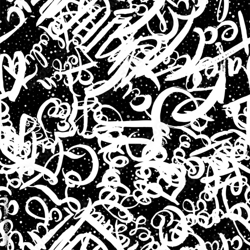 Graffiti background seamless pattern. Hand style tagging