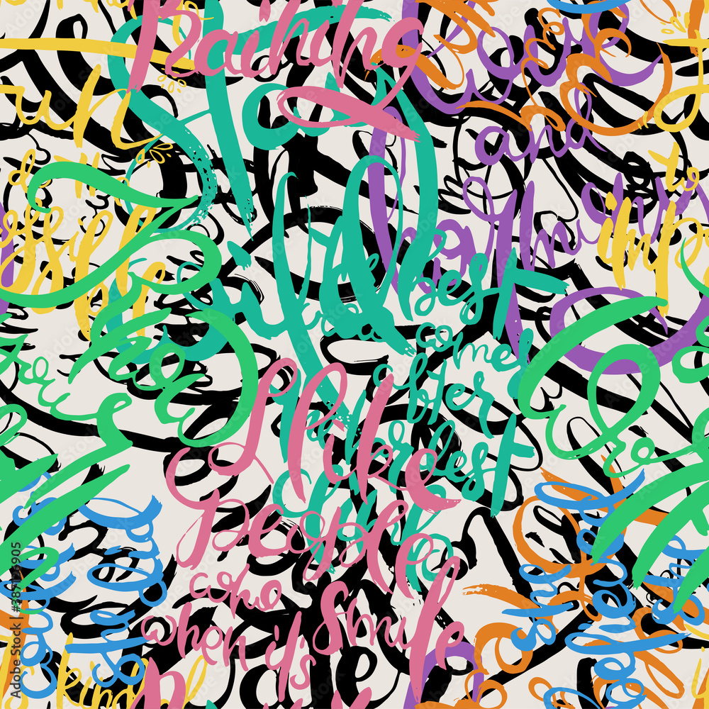 Obraz premium Graffiti background seamless pattern. Hand style tagging