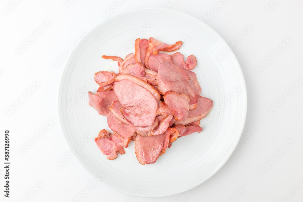 Duck meat on white background