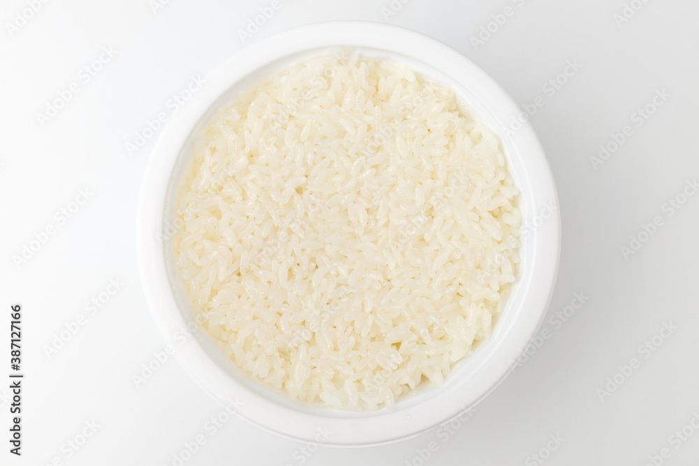 Rice rice on white background Rice rice on white background