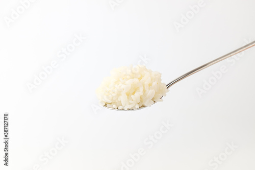 Rice rice on white background