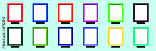 set of frame for employee the month design template with various models. vector illustration isolated on blue background