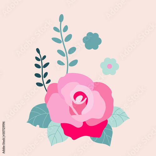 Vector silhouette of a rose. Flower tattoo on isolated background. Vector illustration for design