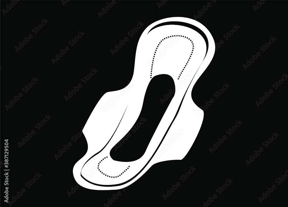 Sanitary Napkin Vector Background, sanitary napkin realistic vector illustration isolated, A regular sanitary pad with a pink print on an isolated background Sanitary Napkin Vector Background, sanitary napkin realistic vector illustration isolated, A regular sanitary pad with a pink print on an isolated background