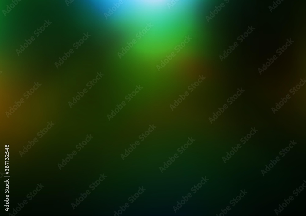 Dark Green, Yellow vector blurred and colored background.