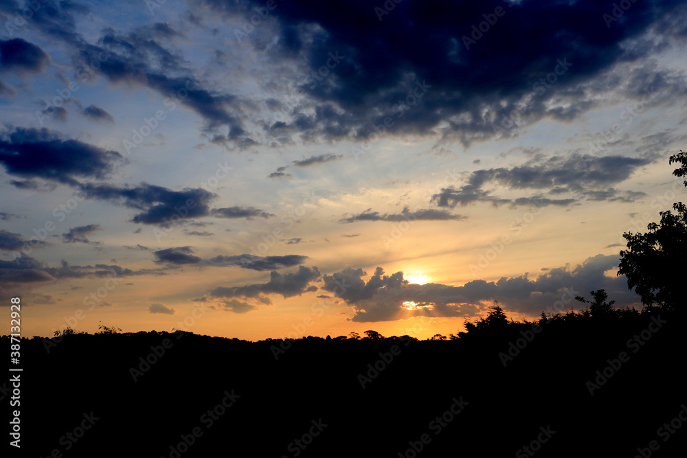 Vibrant Yellow Sky, Sunset photography, Landscape southern Highlands NSW Australia