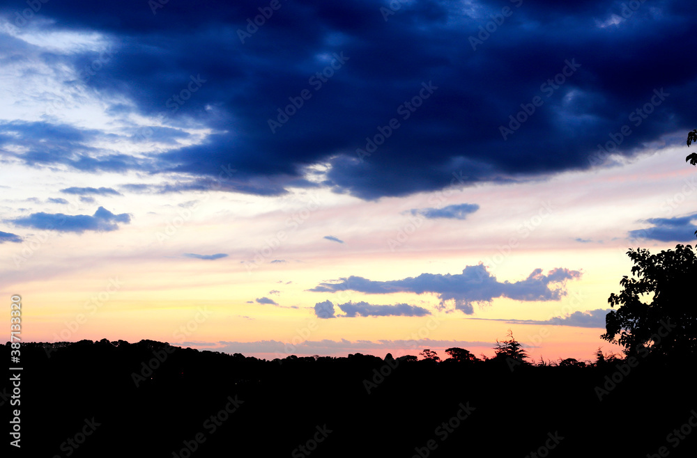 Vibrant Yellow Sky, Sunset photography, Landscape southern Highlands NSW Australia