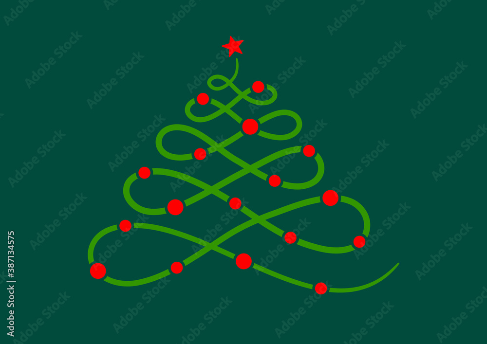 Abstrakter Weihnachtsbaum Linien Rot Grün Abstrakter Weihnachtsbaum Linien Rot Grün