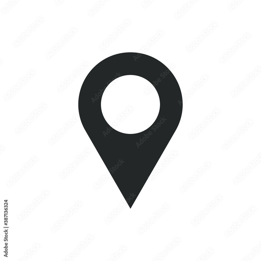 Location pointer symbol icon. Gps navigation pin sign. Map position marker logo. Isolated on white background. Vector illustration image. Location pointer symbol icon. Gps navigation pin sign. Map position marker logo. Isolated on white background. Vector illustration image.