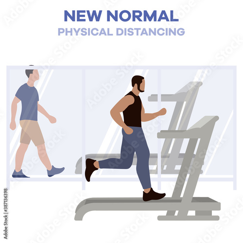 Open fitness center sport club People New normal