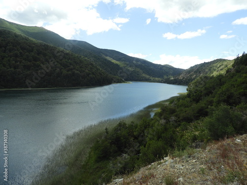 lake and mountains